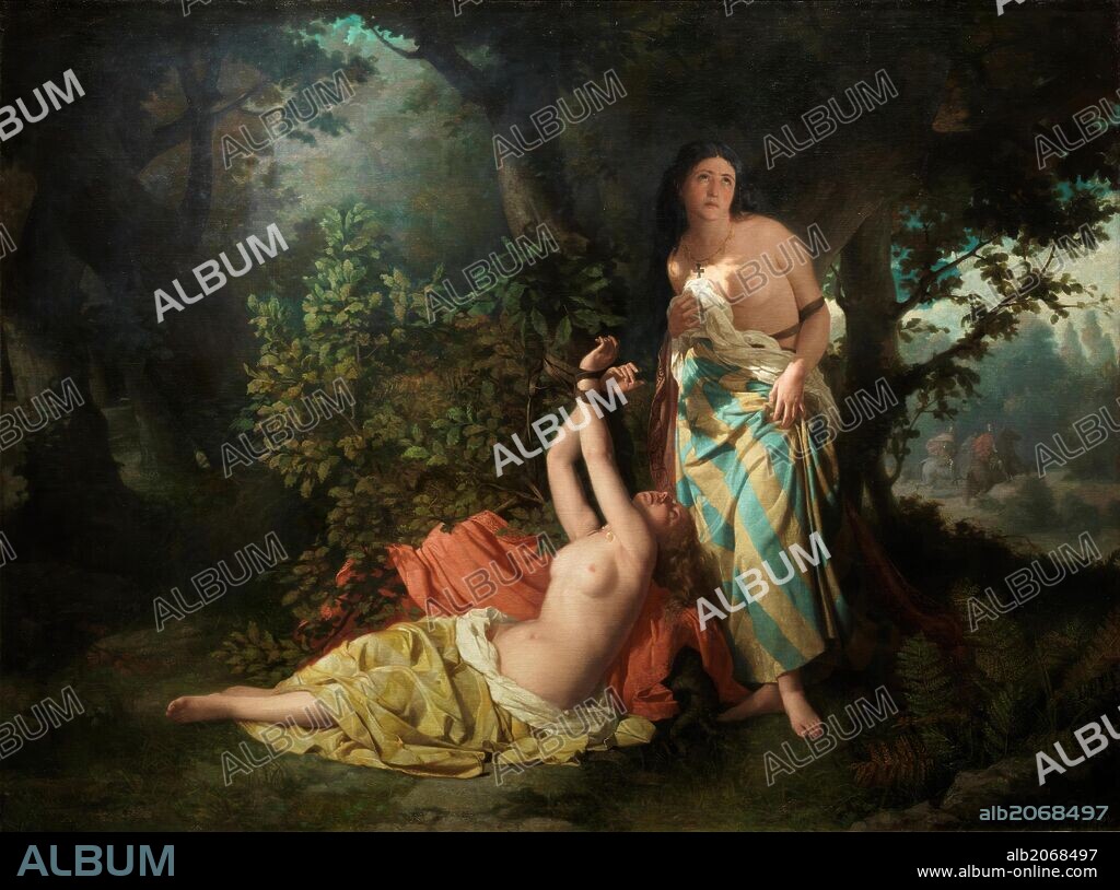 DIÓSCORO TEÓFILO PUEBLA TOLÍN. Dióscoro Teófilo Puebla Tolín / 'El Cid's Daughters, from Romance XLIV of the Tesoro de Romanceros', 1871, Spanish School, Oil on canvas, 232 cm x 308 cm, P04588.