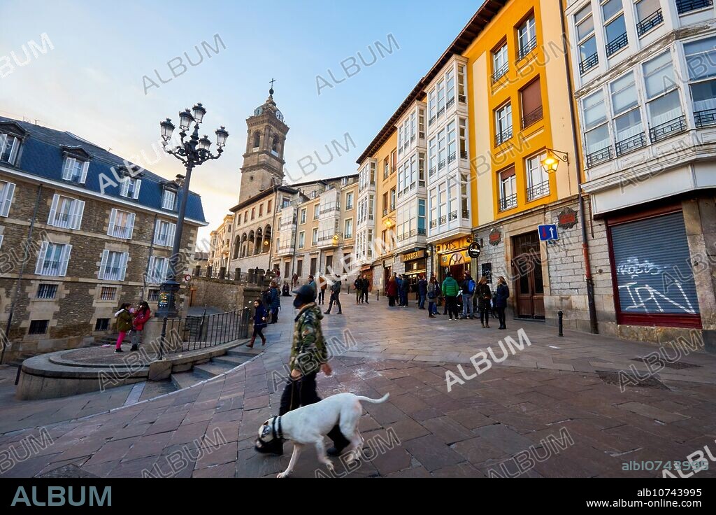 Cuesta de San Vicente, San Vicente church background, Vitoria-Gasteiz, Araba, Basque Country, Spain , Europe.