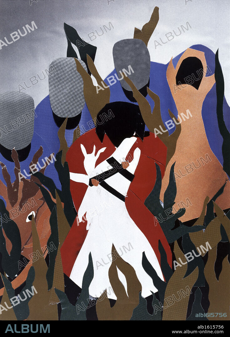 A Tribute to Jacob Lawrence #3  1993  Elizabeth Heuer (20th C. American)  Collage  Collection of the Artist.