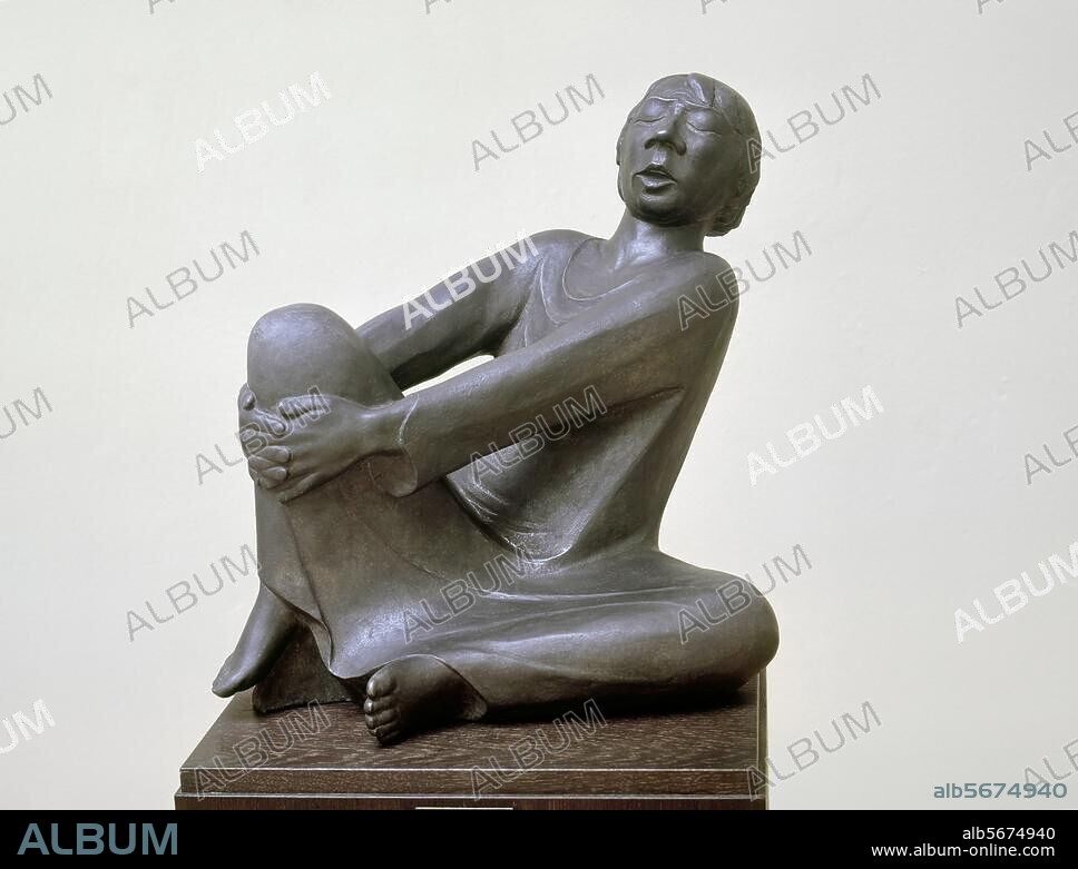 ERNST BARLACH. Barlach, Ernst 1870-1938. "Singender Mann", 1928. Zinkguß. Hamburg, Kunsthalle.