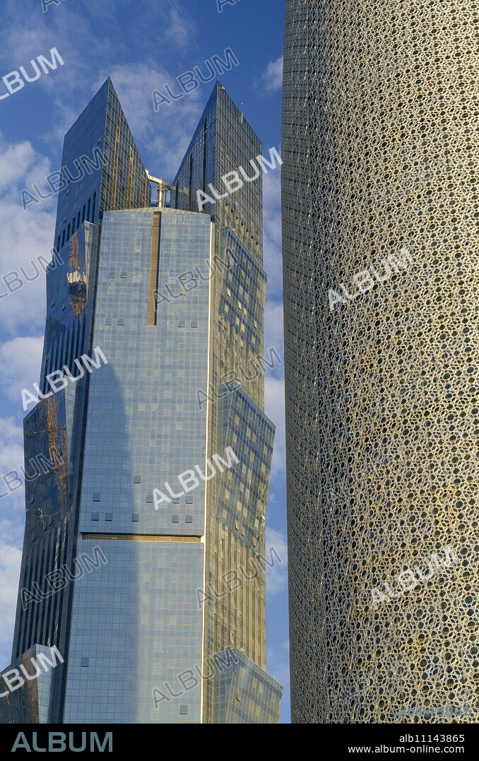 Burj Qatar and Palm Tower, Doha, Qatar, Middle East.