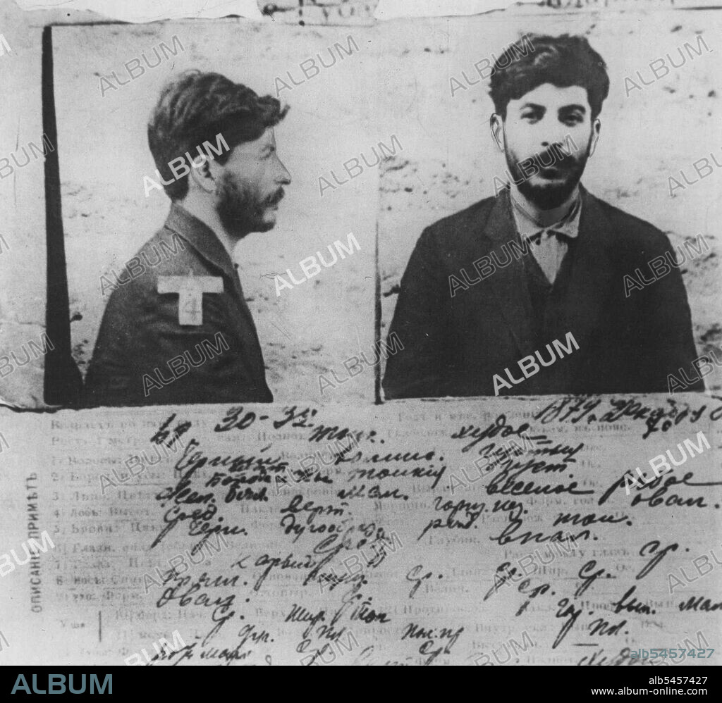 "Mugged" By Czar's Police -- This unflattering picture of Joseph Stalin was made years ago by the Czar's secret police. They caught up with Joe six times, sending him off to bleak Siberia each time. Stalin escaped five times. The last time they kept close watch on him and he had to wait four year for the 1917 revolution to free him. November 29, 1941. (Photo by ACME).