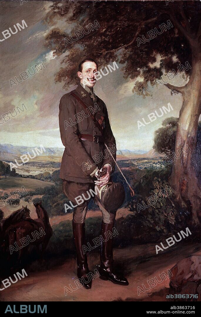 ALFONSO XIII. REY DE ESPAÑA . MADRID 1886 / 1941. " ALFONSO XIII CON UNIFORME DE MILITAR ". OLEO DE FERNANDO ALVAREZ DE SOTOMAYOR. MUSEO BELLAS ARTES DE SAN FERNANDO . MADRID. SFGP / © KORPA. ATENCION: AUTOR CONTEMPORANEO SUJETO A COPYRIGHT ©. EL CLIENTE FINAL ES RESPONSABLE DE LA GESTION DE LOS DERECHOS DE AUTOR CON LAS SOCIEDADES EXISTENTES DE GESTION DE DERECHOS O DIRECTAMENTE CON LOS ORGANISMOS TITULARES DE LOS MISMOS.
