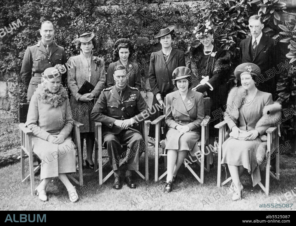Royal Coming of Age -- Princess Elizabeth celebrated her 18 birthday on Friday, Photograph taken of the Royal Family gathering in the country. April 21, 1944. (Photo by Fox Photos).