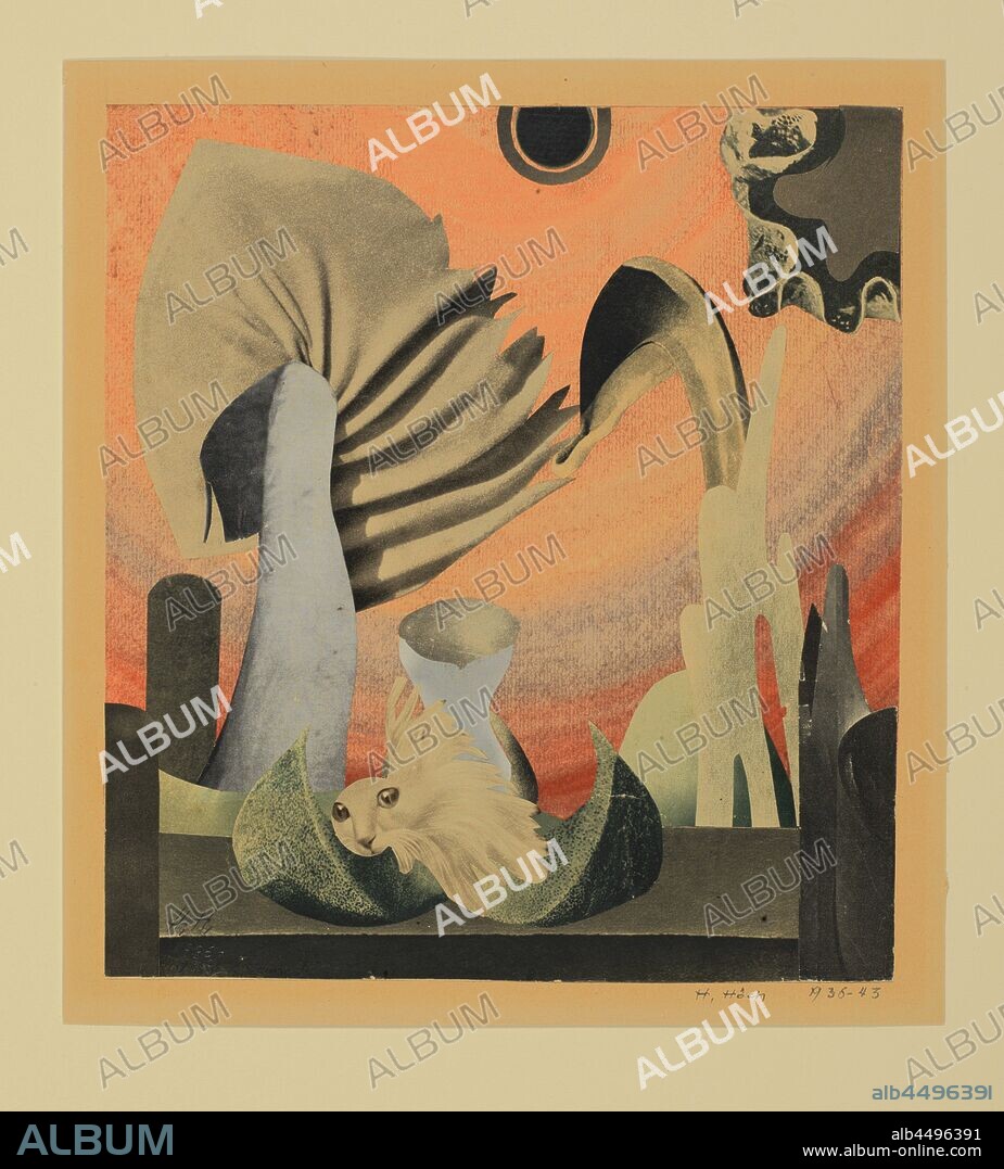 HANNAH HÖCH. Auf Aquarellengrund (On watercolor background).