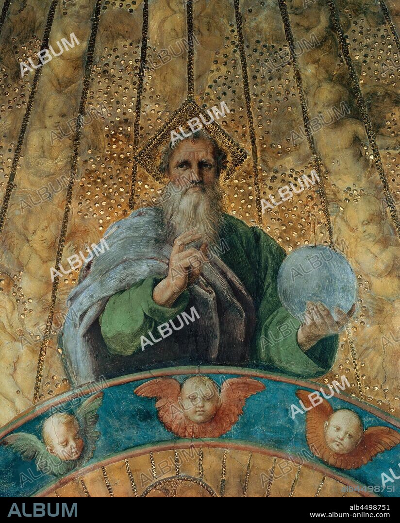 RAPHAEL (RAFFAELLO SANZIO DA URBINO). Disputa. Detail: God the Father. (Fresco in Stanza della Segnatura).