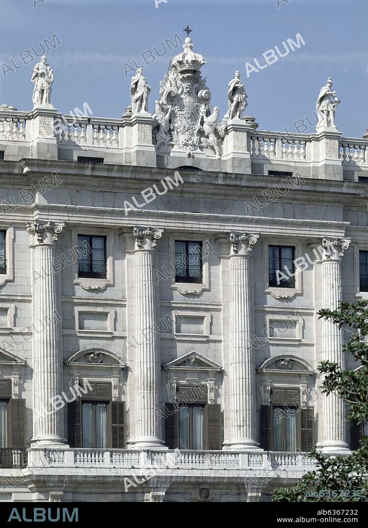 GIOVANNI BATTISTA SACCHETTI. BALCON DEL PALACIO DE ORIENTE QUE DA LA PLAZA DE ORIENTE - SIGLO XVIII.