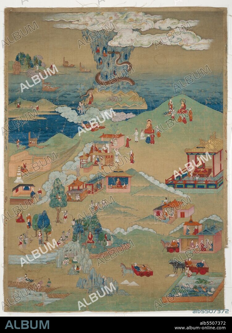 Painted Banner (Thangka) of Five Morality Tales from the Avadana Kalpalata Jataka, late 18th century.