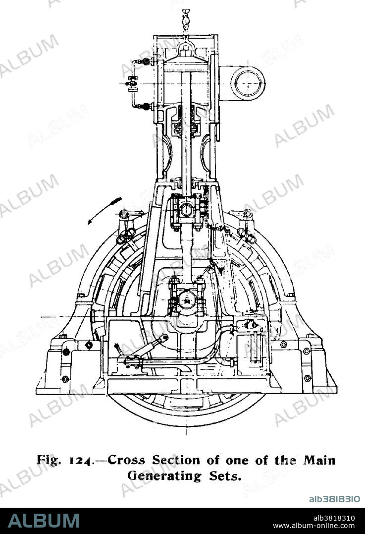Steam Engine Diagram, Titanic, 1911