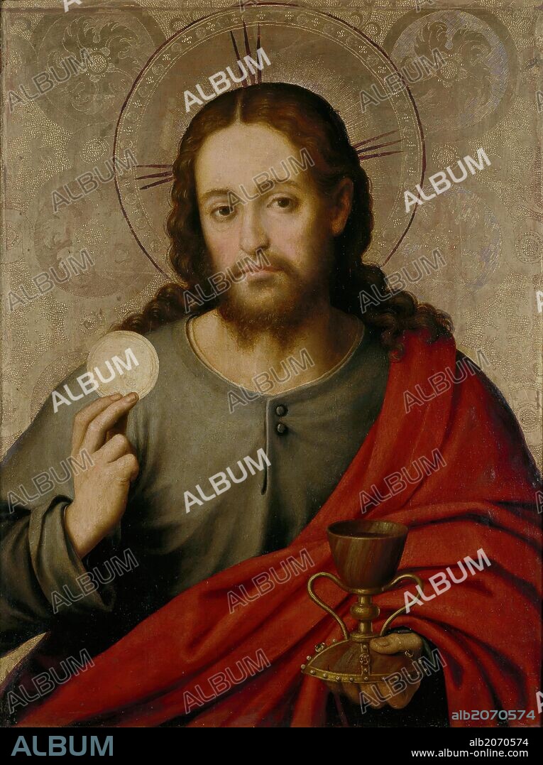 VICENTE JUAN MASIP. Juan de Juanes / 'The Saviour', 1545-1550, Spanish School, Oil on panel, 73 cm x 49 cm, P00845.