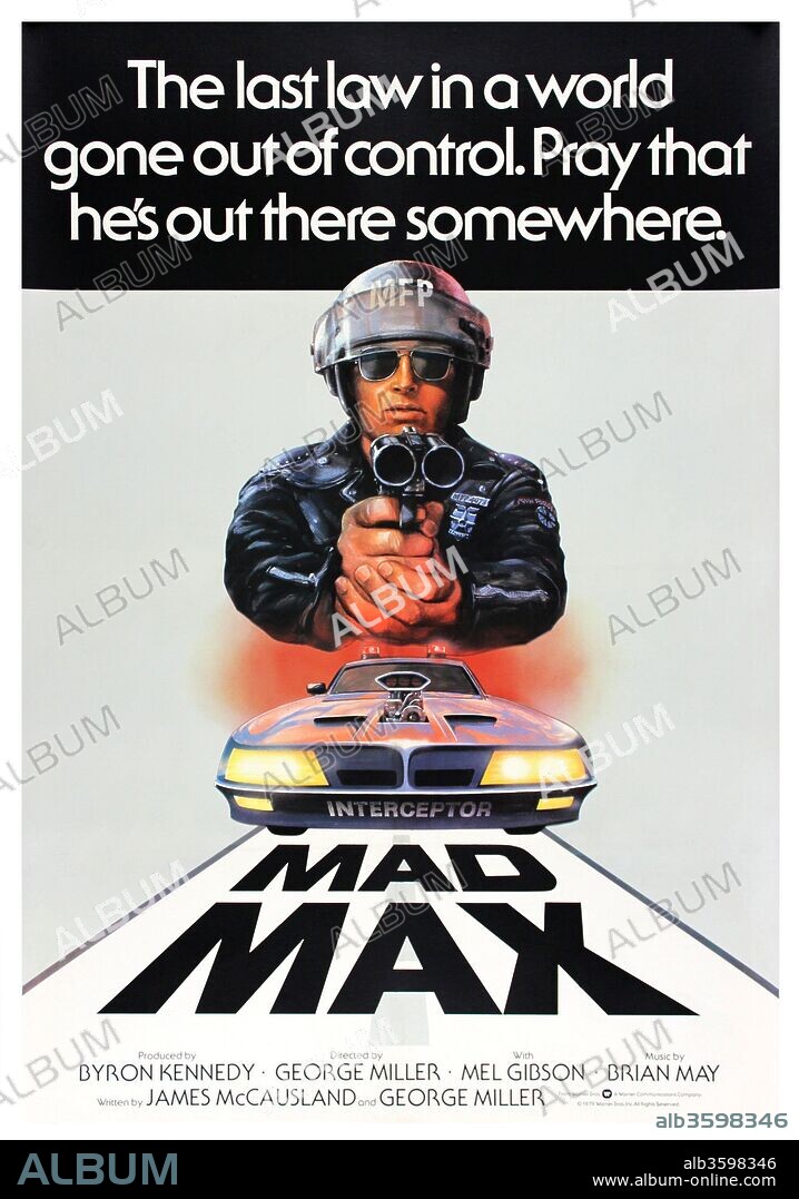 Poster of MAD MAX, 1979, directed by GEORGE MILLER. Copyright AIP/FILMWAYS.