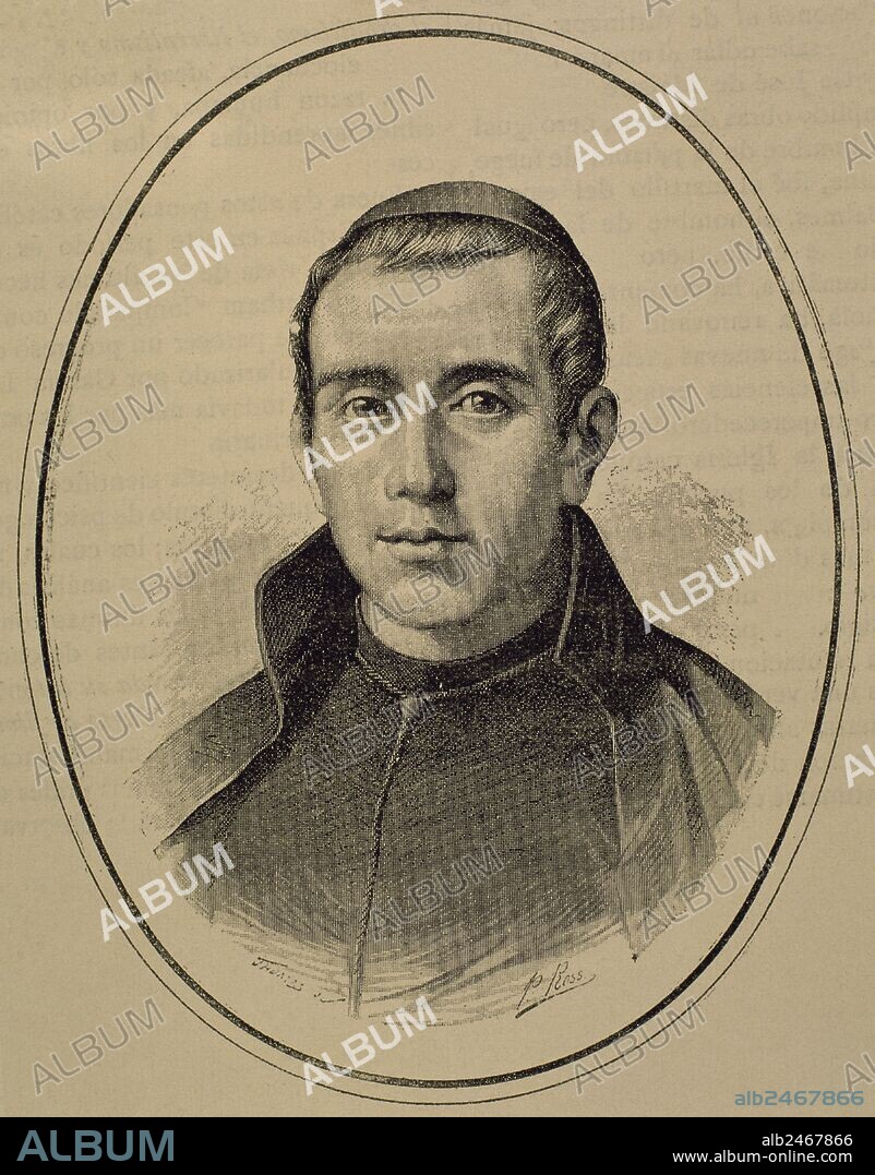 Jaime Balmes (1810-1848). Spanish Catholic priest known for his political and philosophical writing. Engraving. 19th century.