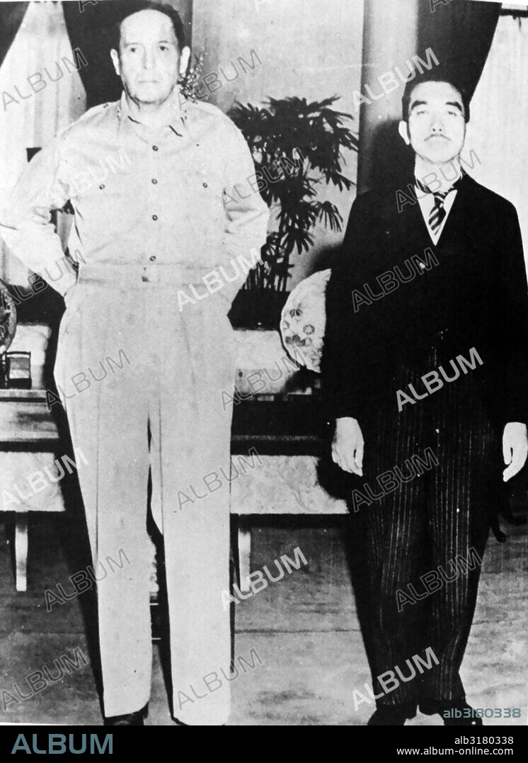 General Mac Arthur and Emperor Hiro-Hito. The only leader of the Axis countries not to be tried after the war.
