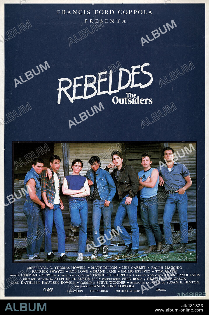 Poster of THE OUTSIDERS, 1983, directed by FRANCIS FORD COPPOLA. Copyright WARNER BROTHERS.
