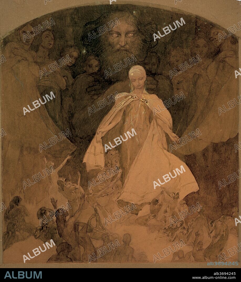 ALFONS MARIE MUCHA. Study for The Age of Wisdom.