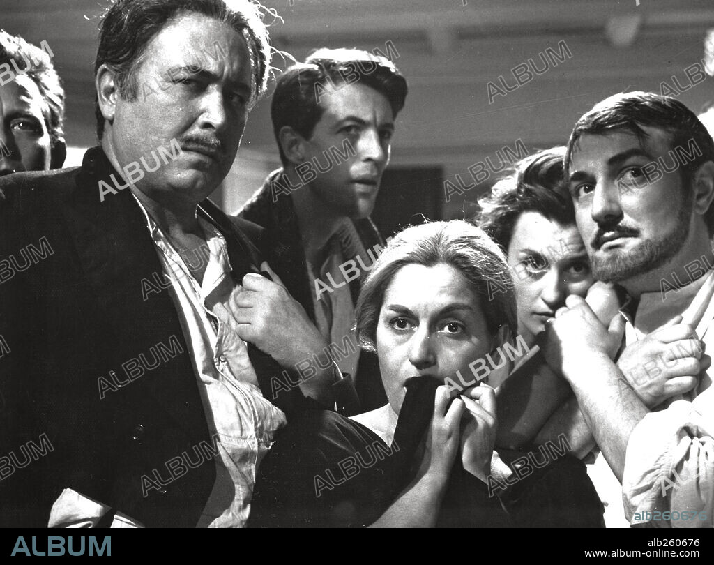CLAUDIO BROOK, ENRIQUE RAMBAL and TITO JUNCO in THE EXTERMINATING ANGEL, 1962 (EL ANGEL EXTERMINADOR), directed by LUIS BUÑUEL. Copyright BARCINO FILMS.