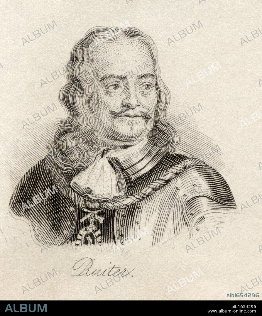 Michiel Adriaenszoon de Ruyter 1607 - 1676. Dutch admiral. From the book Crabb's Historical Dictionary published 1825.