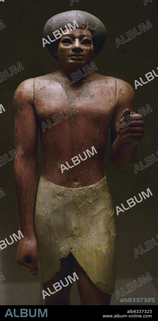 Egypt. Funerary Statue. Middle Kingdom. 11th dynasty. Polychrome ebony, ca. 2000 BC. From Deir el-Bahri region (Eastern Thebes). Detail. Calouste Gulbenkian Museum. Lisbon, Portugal.