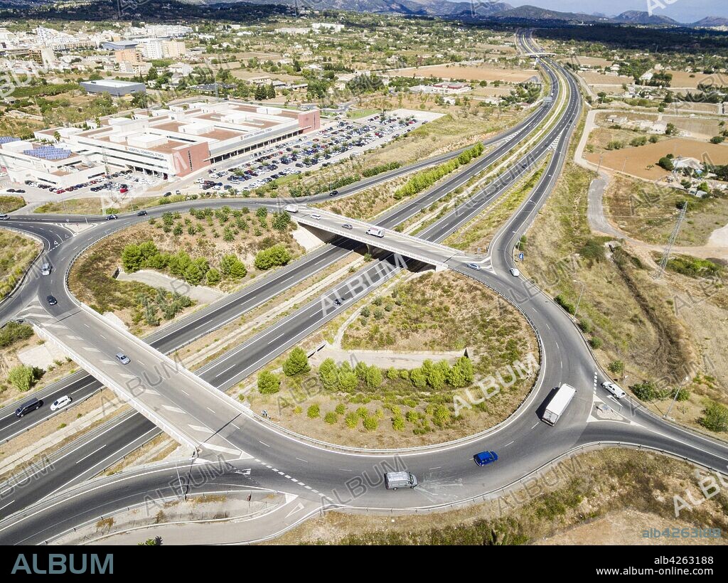autopista Ma-13, rotonda de Inca, Mallorca, balearic islands, spain, europe.