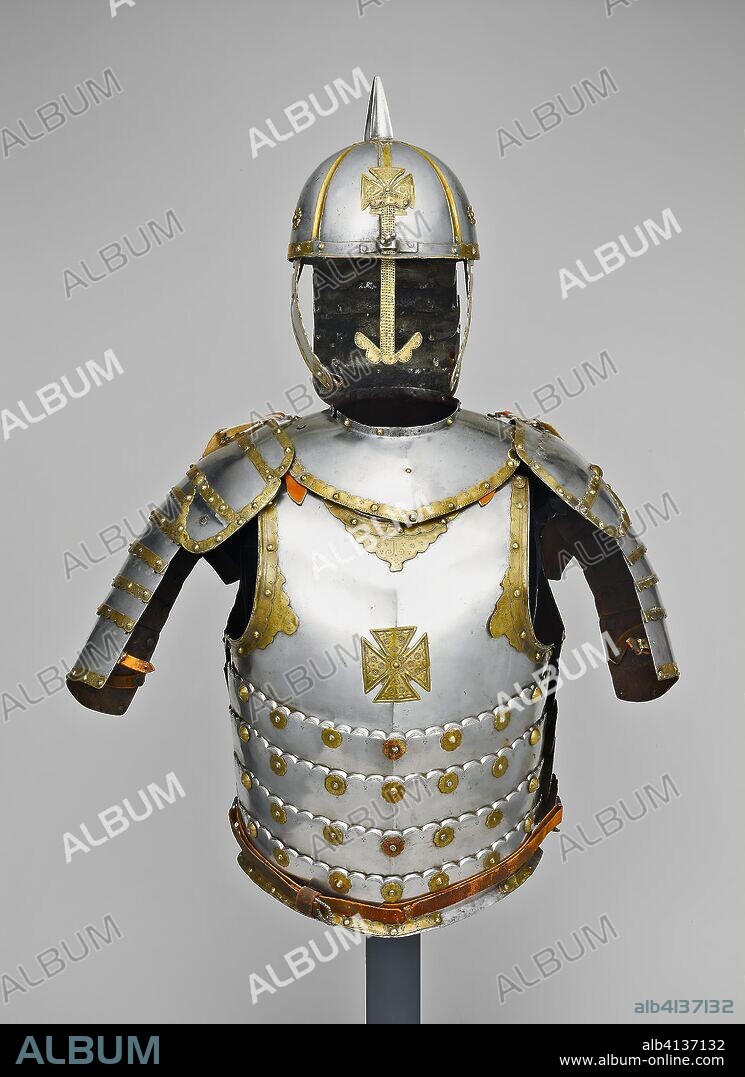 Hussar's Armor. Polish. Date: 1675-1700. Dimensions: H. 94 cm (37 in.).  Steel, brass, and leather. Origin: Poland. - Album alb4137132