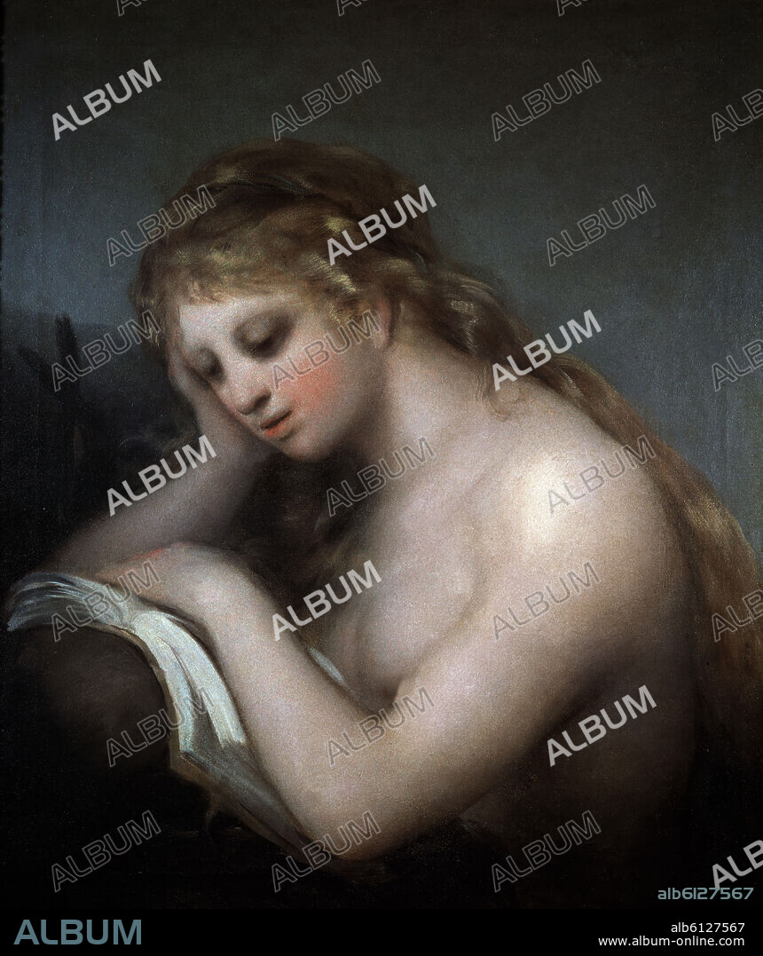 FRANCISCO DE GOYA. MAGDALENA PENITENTE - 1797-1800 - OLEO/LIENZO - 64 x 55 cm.