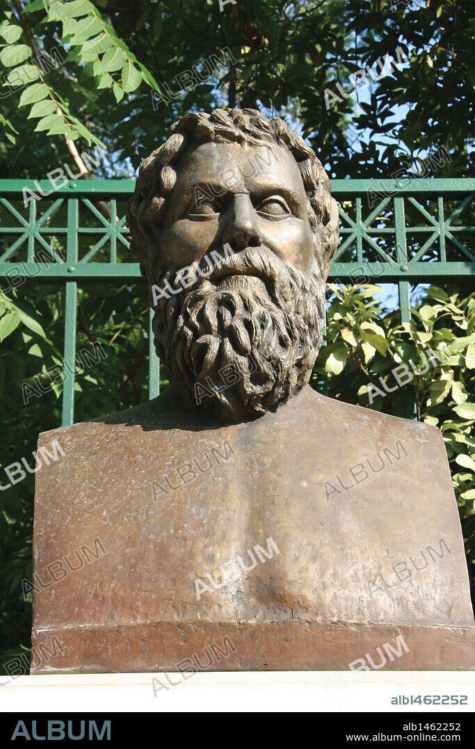 SOFOCLES (Colona, cerca de Atenas, -496-Atenas, -406). Poeta tragico griego. BUSTO CONTEMPORANEO DE SOFOCLES. Atenas. Grecia.