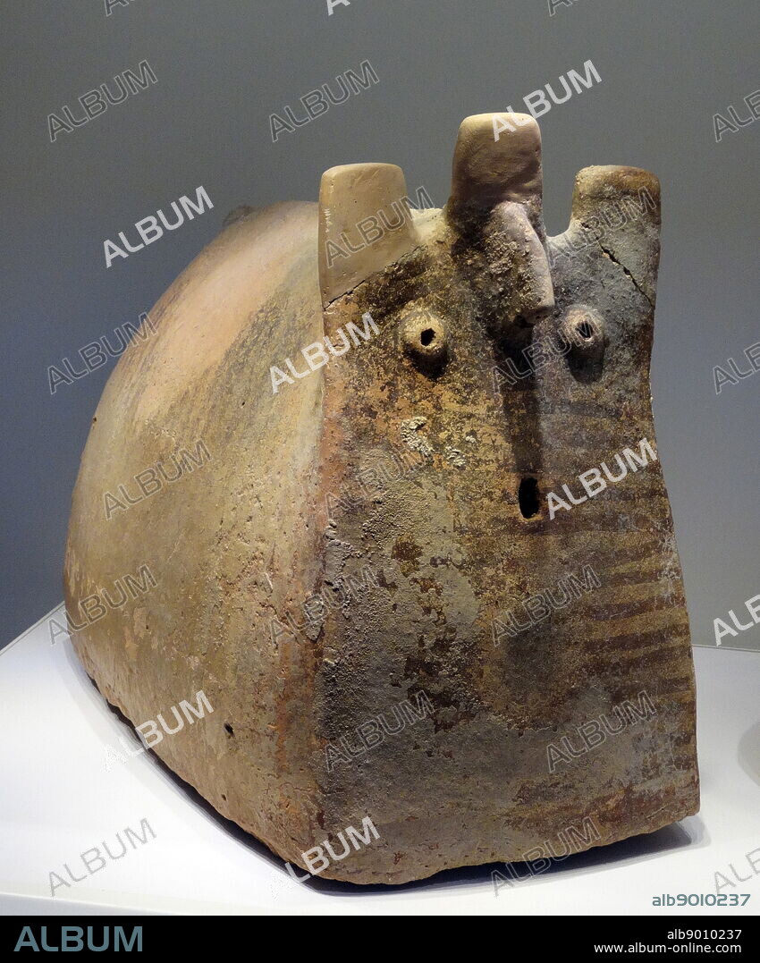 Item from a selection of ossuary's, burial containers and incense burners from a burial cave from Peking over 6,500-5,500 years ago. Made from painted pottery.