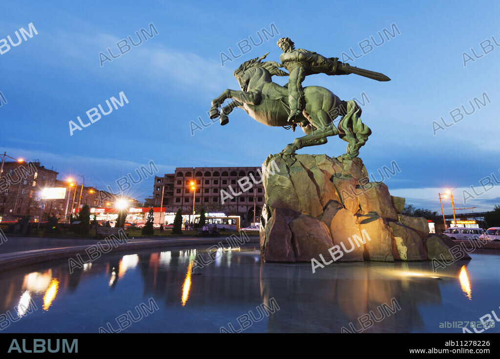 Statue of Sasuntsi David by Yervand Qochar, Train Station Square, Yerevan, Armenia, Caucasus region, Central Asia, Asia.