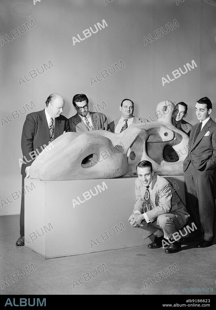 WILLIAM PAUL GOTTLIEB. Portrait of Edwin A. Finckel, George Handy, Johnny Richards, Eddie Sauter, Ralph Burns, and Neal Hefti, Museum of Modern Art, New York, N.Y., ca. Mar. 1947.