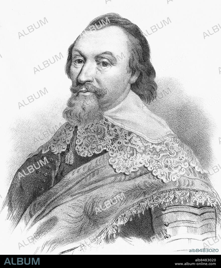 OKÄNT FOTODATUM.. Orig. bildtext... AXEL OXENSTJERNA. RIKSKANSLER. Biografiska Uppgifter. Axel Oxenstjerna föddes på Fånö den 16 Juni 1583. Fadern riksrådet grefve Gustaf Gabrielsson Oxenstjerna och modern barbro Axelsdotter Bjelke. Axel reste utrikes 1597, hemkom 1603, då han blef kammarjunkare. Han blef riksråd 1609. Rikskansler 1612. Director Foederis Evangelici 1633. grefve till Södra Möre 1645. Han afled den 28 Aug. 1654, och är begrafven i Jäder. Gift med Anna Bååt, med hvilken han sammanlefde 41 år. Af sex söner blevo Johan och Erik riksråder. De öfriga dogo tidigt. Af fem döttrar blef Cathrina gift med Johan Cruus och Christina med Gustaf Carlsson Horn. Anm. 1600-tal Renässans Skägg persons: Axel Oxenstierna sites: SVERIGE.