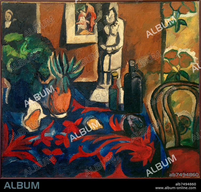 NATALIA SERGEJEWNA GONTSCHAROWA. Gontscharowa, Natalija Sergejewna 1881-1962. "Stillleben mit Ananas", 1909. Öl auf Leinwand, 129 × 145 cm. Inv. Nr. Sch.-1627 (1989). Moskau, Staatliche Tretjakow-Galerie.