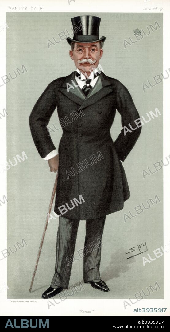 'Horace', Lord Farquhar, British financier and politician, 1898. Farquhar (1844-1923) served as Treasurer of the Conservative Party from 1911-1923. A print from Vanity Fair, June 2nd 1898.