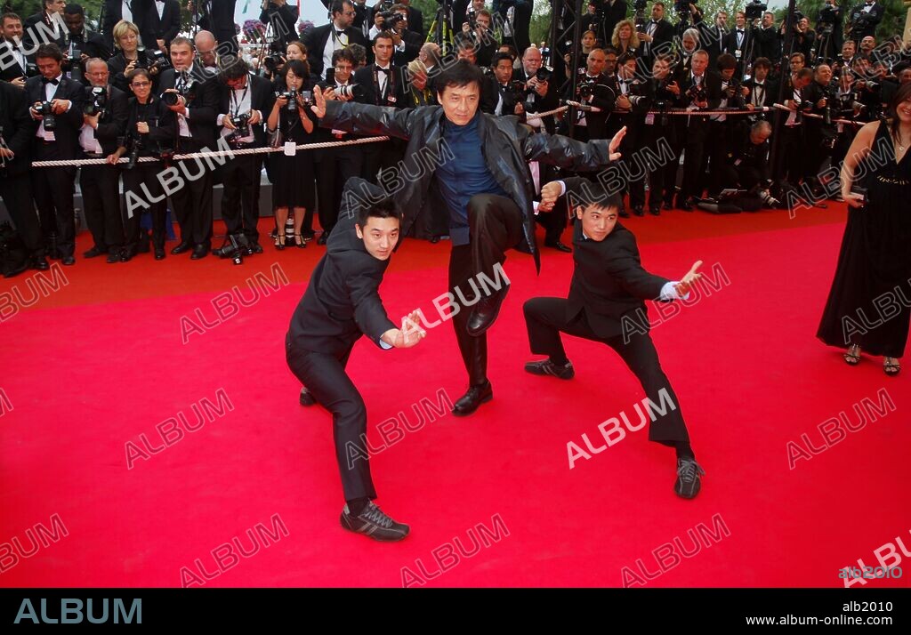 May 19, 2008 - Cannes, France - Actors LIU FENGCHAO, JACKIE CHAN and WANG WENJIE at the 'Le Silence de Lorna' Cannes Premiere for the 61st Cannes International Film Festival. 19/05/2008