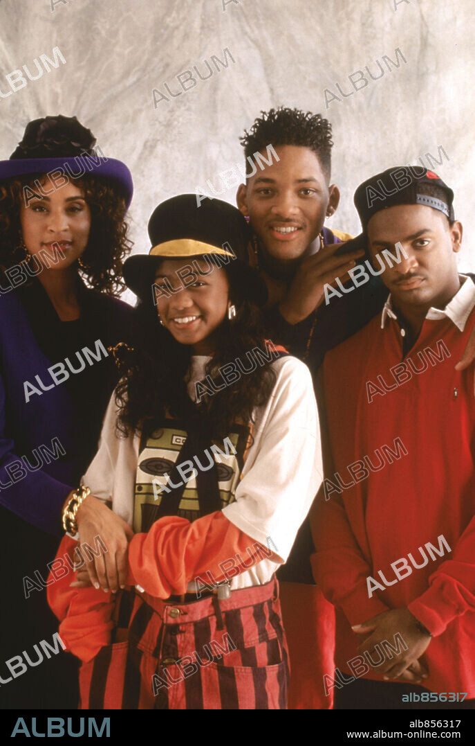 ALFONSO RIBEIRO, KARYN PARSONS, TATYANA ALI y WILL SMITH en EL PRÍNCIPE DE BEL-AIR, 1990 (THE FRESH PRINCE OF BEL-AIR), dirigida por ALFONSO RIBEIRO. Copyright NBC.