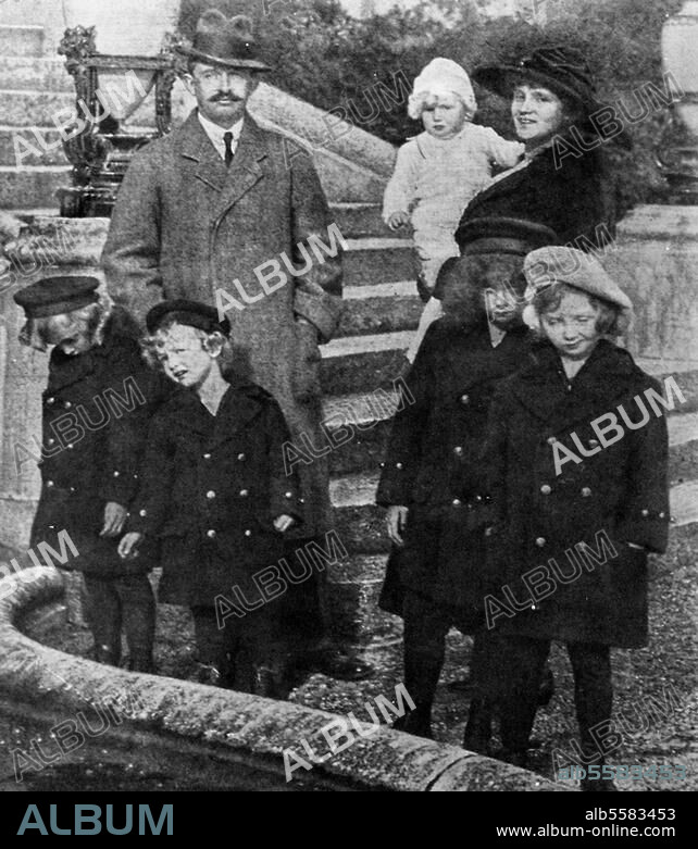 Karl I, Kaiser of Austria (1916-1918), King Karl IV of Hungary, Persenberg. 17.8.1887 - Funchal 1.4.1922. The imperial family in exile on Lake Geneva. Photo, 1921.
