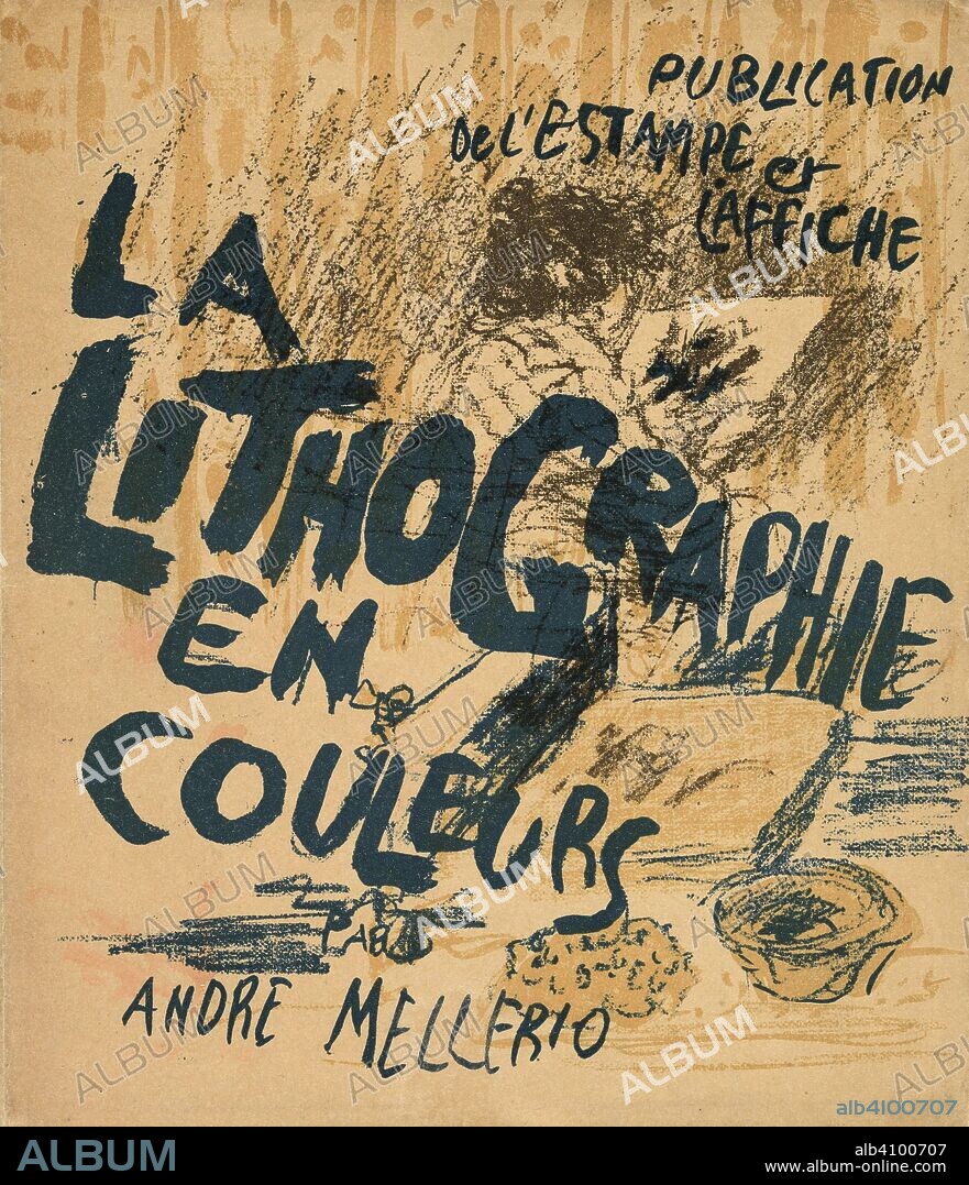 ANDRE MELLERIO. Cover for the book La lithographie en couleurs by André Mellerio. Dimensions: 22.5 cm x 19.5 cm.