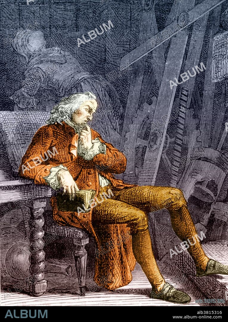 Denis Papin (August 22, 1647 - 1712) was a French physicist, mathematician and inventor. He worked with Robert Boyle from 1676-79, publishing an account of his work in Continuation of New Experiments (1680). During this period, Papin invented the steam digester, a type of pressure cooker with a safety valve. While in Marburg in 1690, having observed the mechanical power of atmospheric pressure on his digester, he built a model of a piston steam engine. In 1704, he constructed a ship powered by his steam engine, mechanically linked to paddles. This made him the first to construct a steam-powered boat (or vehicle of any kind). In 1705 he developed a second steam engine with the help of Gottfried Leibniz, based on an invention by Thomas Savery, but this used steam pressure rather than atmospheric pressure. He returned to London where several of his papers were put before the Royal Society between 1707-12 without acknowledging or paying him. The last surviving evidence of his whereabouts came in a letter he wrote dated January 23, 1712. At the time he was destitute, and it is believed he died that year and was buried in an unmarked pauper's pit.