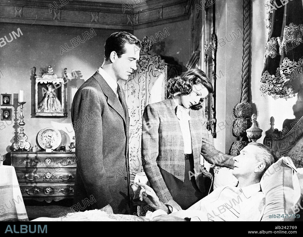 CLIFTON WEBB, GENE TIERNEY and JOHN PAYNE in THE RAZOR'S EDGE, 1946, directed by EDMUND GOULDING. Copyright 20TH CENTURY FOX.