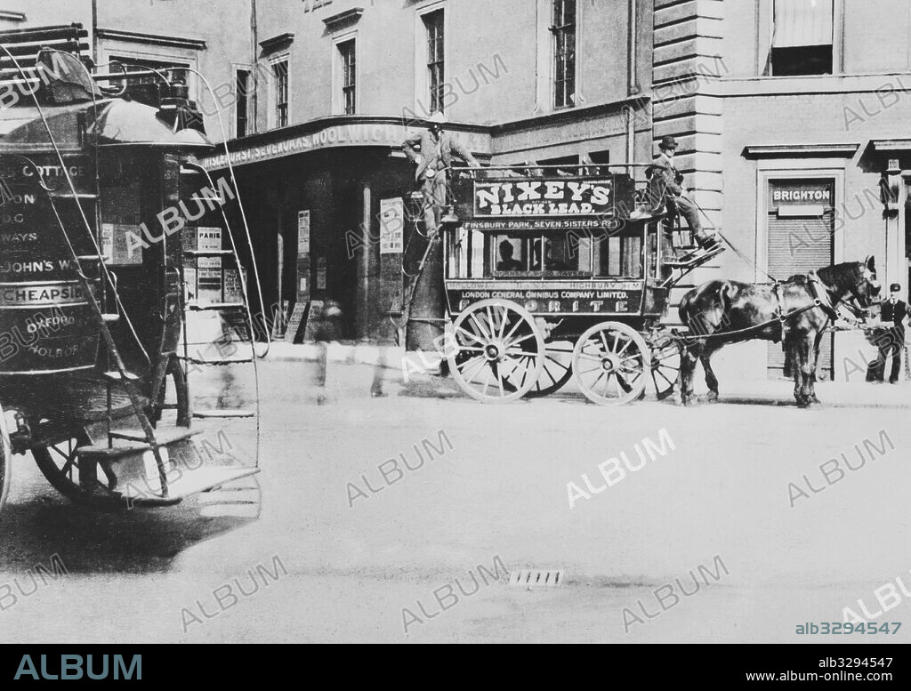 A Horse Omnibus on London Bridge Station Approach. London, 1887.