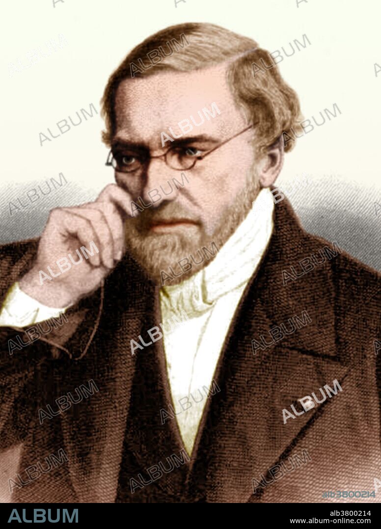 Jean-Victor Poncelet (July 1, 1788 - December 22, 1867) was a French engineer and mathematician. As a mathematician, his most notable work was in projective geometry. He made discoveries about projective harmonic conjugates; among these were the poles and polar lines associated with conic sections. These discoveries led to the principle of duality, and also aided in the development of complex numbers and projective geometry. As a military engineer, he served in Napoleon's campaign against the Russian Empire in 1812, in which he was captured and held prisoner until 1814. Later, he served as a professor of mechanics at the Ecole d'Application, publishing Introduction de la Mecanique Industrielle; his work improved the design of turbines and water wheels. He served as professor at the University of Paris, and finally as the commandant general of his alma mater, the Ecole Polytechnique. He died in 1867 at the age of 79. His is one of the 72 names inscribed on the Eiffel tower. This image has been color-enhanced.