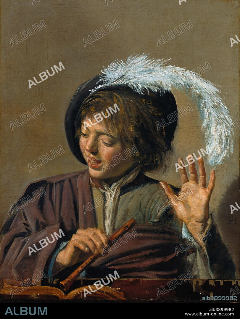 FRANS HALS. Singing Boy with Flute. Date/Period: Ca. 1623. Painting. Oil on canvas. Height: 68.8 cm (27 in); Width: 55.2 cm (21.7 in).