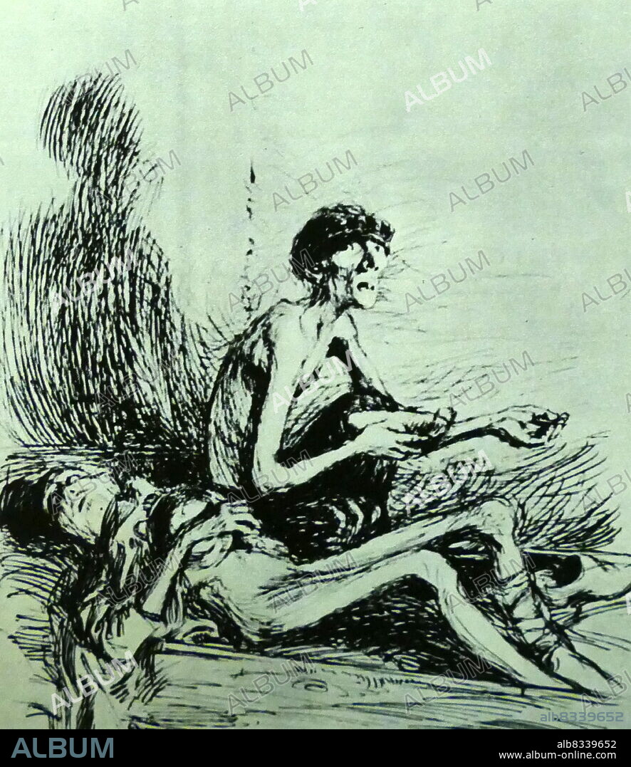 Drawing by Mieczyslaw Koscielak, a prisoner of Auschwitz and several other camps. Drawn in indescribably arduous conditions in strict secrecy. Mieczyslaw Koscielniak (29 January 1912 in Kalisz - 5 March 1993) was a Polish painter, graphic designer, and draftsman, brother of Wladyslaw and Tadeusz Koscielniak.