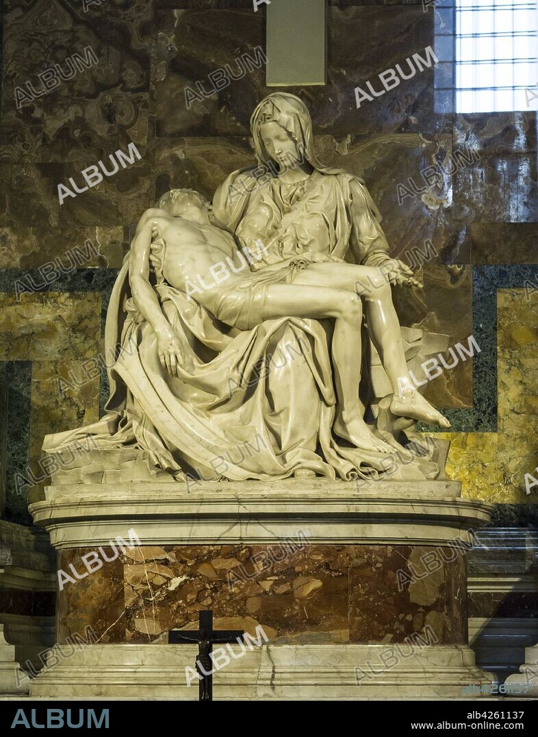 Pietà (Michelangelo) 1498-1499 in The St. Peter's Basilica , Vatican city, Rome, Italy.