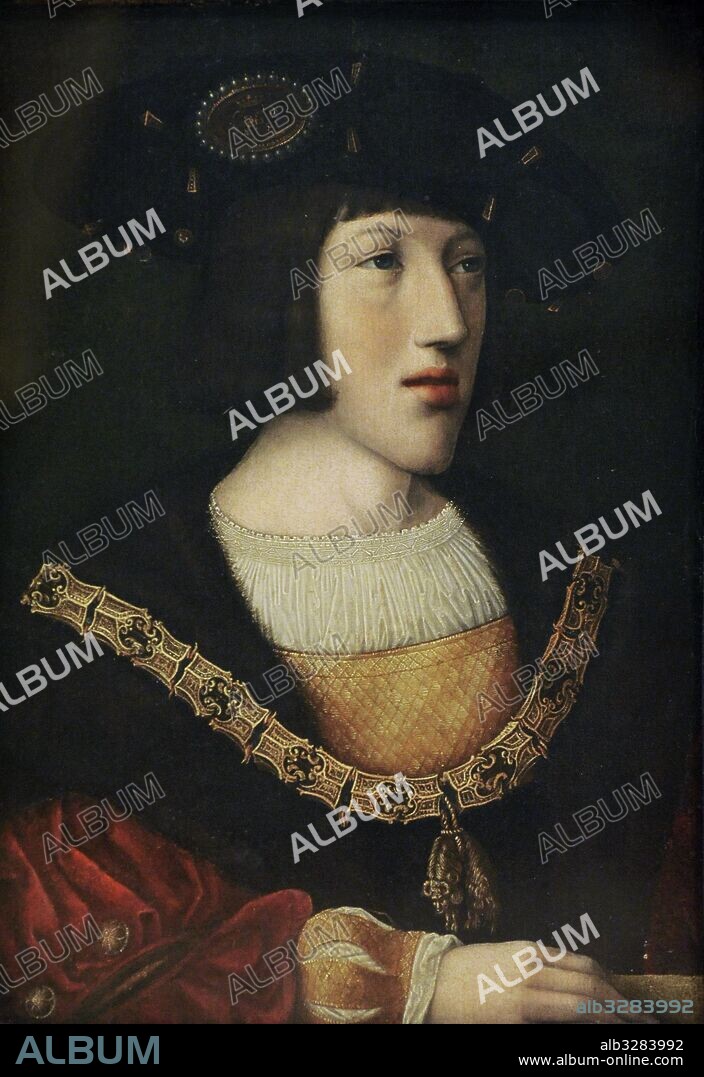 Carlos V (1500-1558). Rey de España (Carlos I) y emperador de Alemania. Retrato por Bernard van Orley (1492-1542), hacia 1515. Colección Farnese. Museo de Capodimonte. Nápoles. Italia.