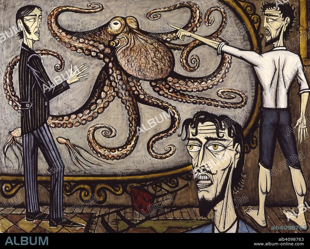 BERNARD BUFFET. Twenty Thousand Leagues Under the Sea. Gigantic octopus.
