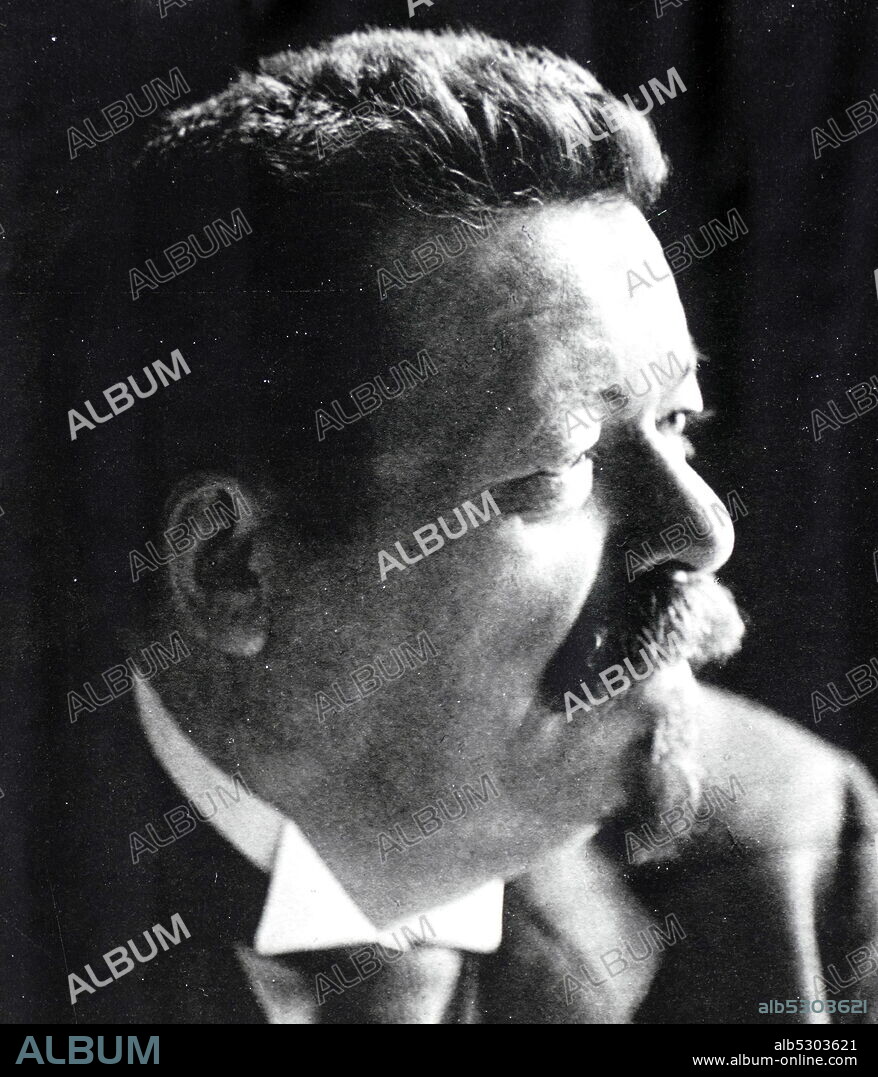 Photograph of Friedrich Ebert (1871-1925) a German politician of the Social Democratic Party of Germany and the first President of Germany from 1919 until his death in office in 1925. Ebert was elected leader of the SPD on the death in 1913 of August.