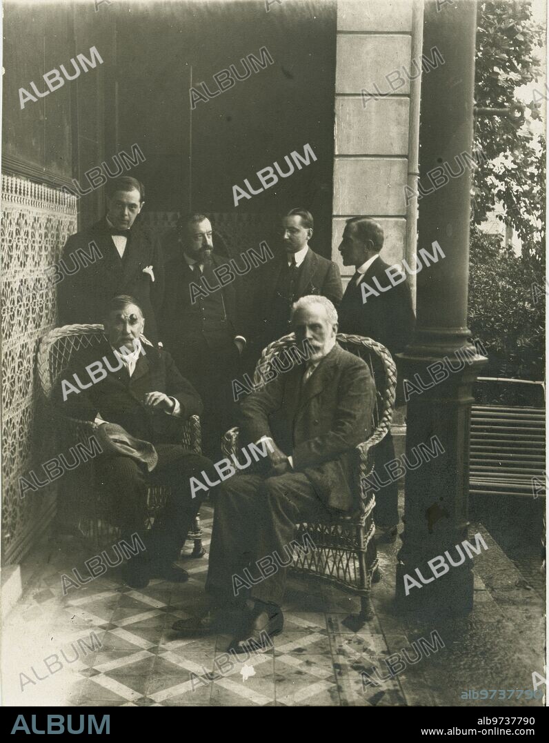 Septiembre 1911. La conjunción en Santander - los Sres. Galdós, Iglesias, Salvatella, Carande, pi y Arsuaga y Nouges Reunidos en casa del primero para tomar Acuerdos. Y protestar por la conducta del gobierno.