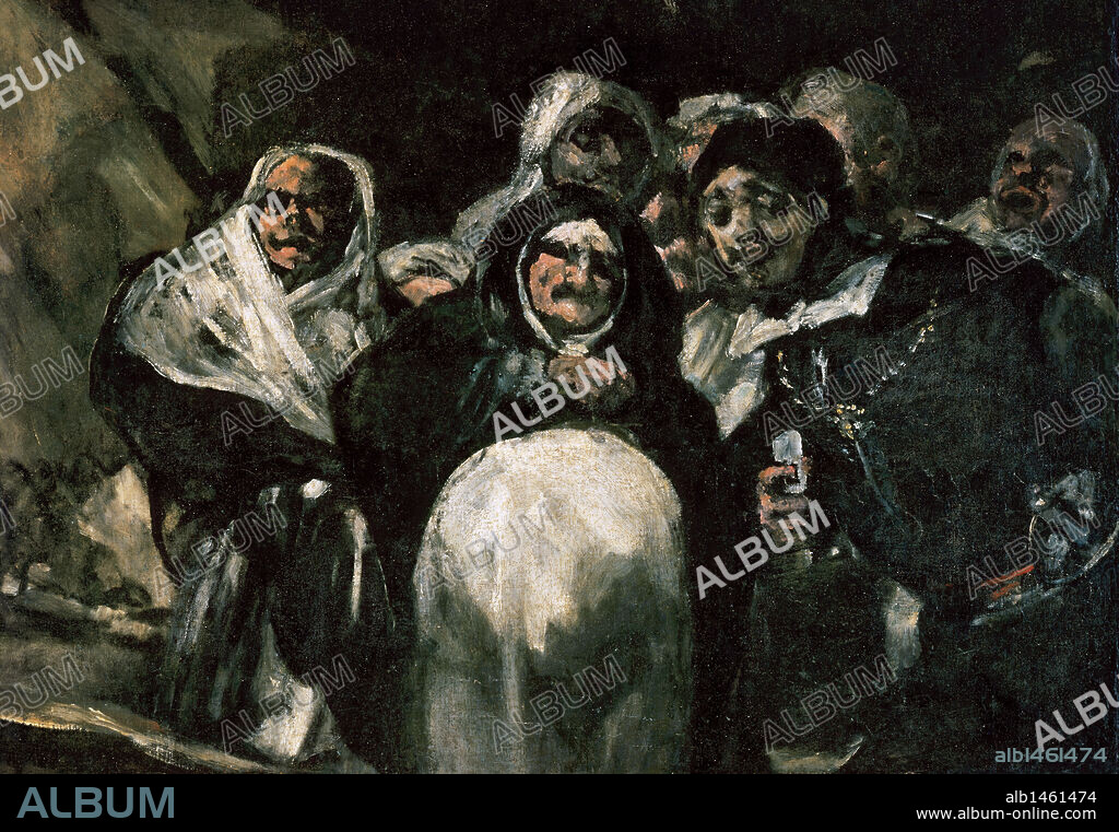 ARTE S. XVIII. ESPAÑA. GOYA, Francisco (Fuendetodos,1746-Burdeos,1828). Pintor y grabador español. Magnífico retratista. Pintó también temas costumbristas. "PEREGRINACION A LA FUENTE DE SAN ISIDRO (EL SANTO OFICIO) ". Pintura mural pasada a lienzo 1,27 x 2,63. Detalle de un caballero vestido al uso del siglo XVII. Museo del Prado. Madrid.
