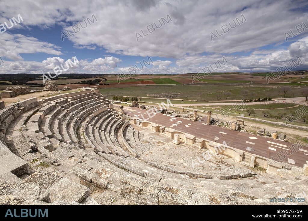 Teatro romano, parque arqueológico de Segóbriga, Saelices, Cuenca, Castilla-La Mancha, Spain.