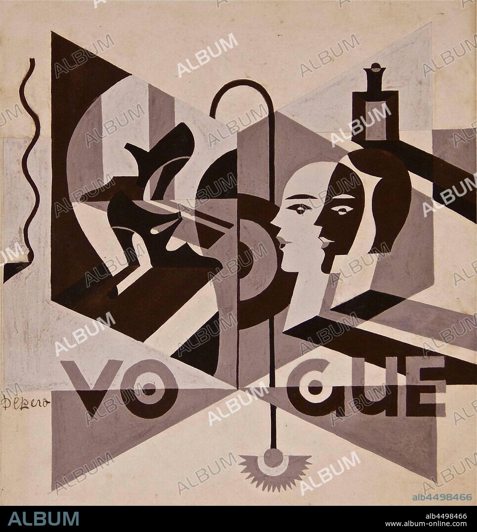 FORTUNATO DEPERO. Cover design for the Vogue magazine.